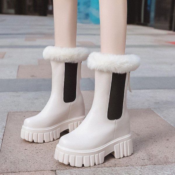 boots inner increase women's wedge heel warm plus velvet mid-tube 2021 autumn leather winter shoes, Black
boots inner increase women's wedge heel warm plus velvet mid-tube 2021 autumn leather winter shoes, Black