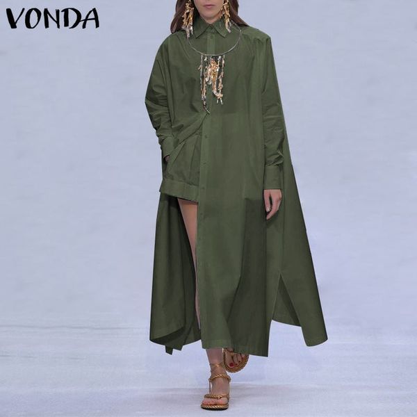 women's blouses & shirts autumn women solid shirt dress 2021 vonda fashion sundress vintage lapel long sleeve loose casual party v, White
women's blouses & shirts autumn women solid shirt dress 2021 vonda fashion sundress vintage lapel long sleeve loose casual party v, White