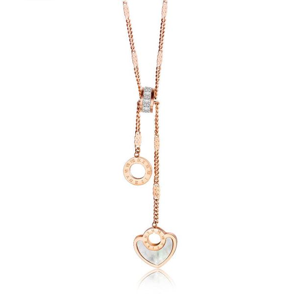 pendant necklaces stainless steel and oyster materials roma numbers hoop heart shape classical women, Silver
pendant necklaces stainless steel and oyster materials roma numbers hoop heart shape classical women, Silver