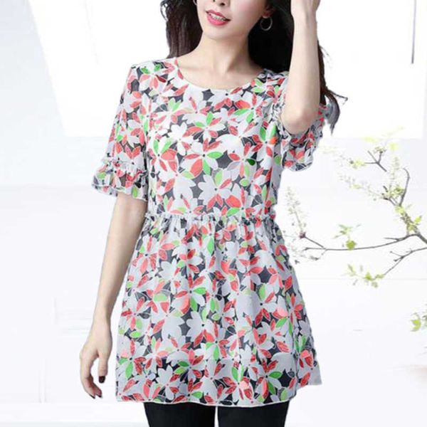 women's spring summer style chiffon blouses shirt elegant ruffles printed o-neck short sleeve loose korean df3655 210609, White
women's spring summer style chiffon blouses shirt elegant ruffles printed o-neck short sleeve loose korean df3655 210609, White