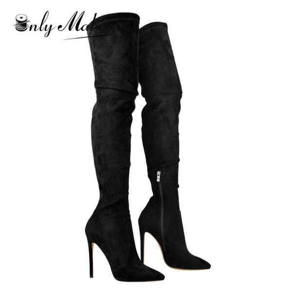 boots onlymaker womens stretch thigh high socks booties pointed toe heel over the knee faux suede black big size
boots onlymaker womens stretch thigh high socks booties pointed toe heel over the knee faux suede black big size