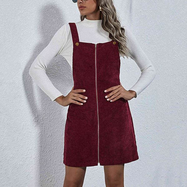 dress wine red corduroy spaghetti strap mini dress women 2021 zipper up sleeveless ladies spring autumn vintage patchwork dresses 1op9, Black;gray
dress wine red corduroy spaghetti strap mini dress women 2021 zipper up sleeveless ladies spring autumn vintage patchwork dresses 1op9, Black;gray