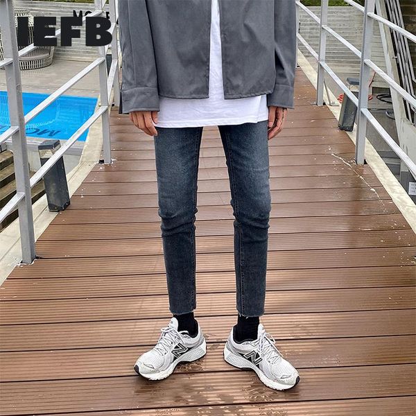 men's jeans iefb ankle length pants causal slim fit black korean trend vintage all-match trousers 2021 autumn 9y6591, Blue
men's jeans iefb ankle length pants causal slim fit black korean trend vintage all-match trousers 2021 autumn 9y6591, Blue