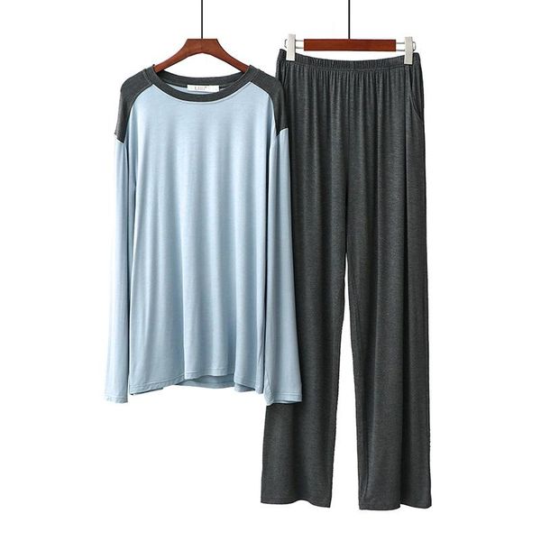 men pajamas spring and autumn viscose pajama set loose contrast color round neck suit trousers long sleeve pijama hombre men's sleepwea, Black;brown
men pajamas spring and autumn viscose pajama set loose contrast color round neck suit trousers long sleeve pijama hombre men's sleepwea, Black;brown