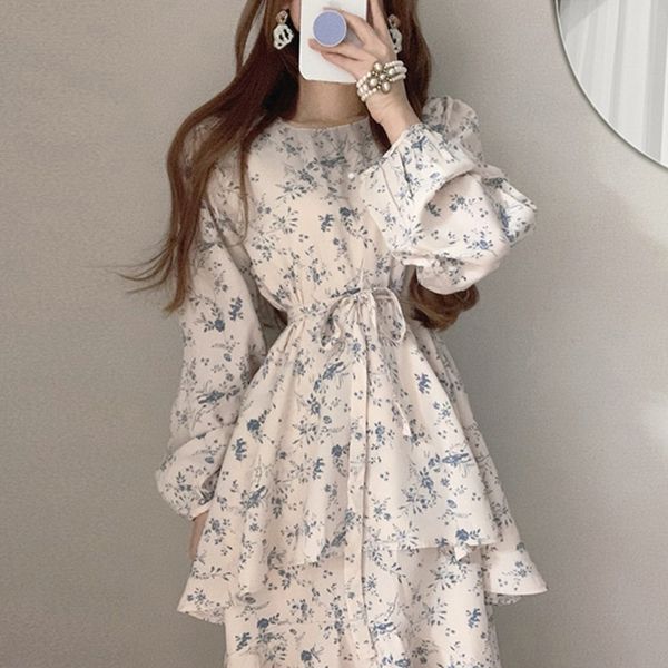 floral woman dress korean chic long sleeve clothing spring fashion casual lolita o-neck high waist sashes cake dress, Black;gray
floral woman dress korean chic long sleeve clothing spring fashion casual lolita o-neck high waist sashes cake dress, Black;gray