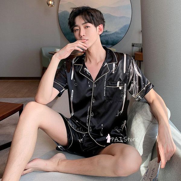 men's sleepwear pajamas plus size 5xl two pieve night sets modern style silk nightgown home male satin soft cozy sleeping 2021, Black;brown
men's sleepwear pajamas plus size 5xl two pieve night sets modern style silk nightgown home male satin soft cozy sleeping 2021, Black;brown
