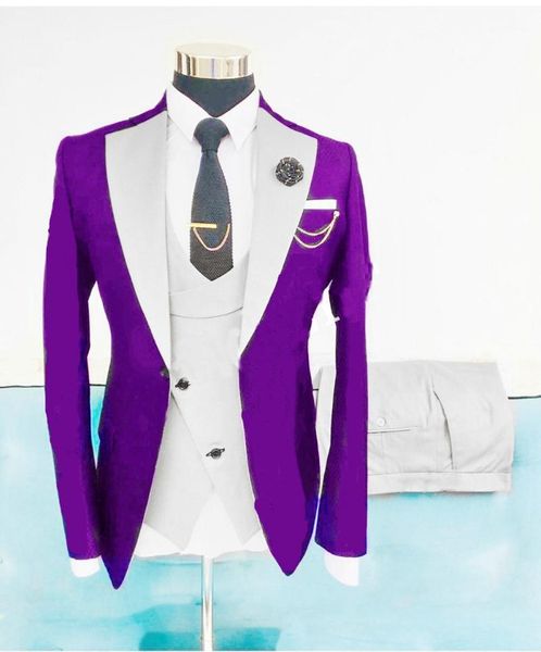 men's suits & blazers jeltoin latest coat designs men purple tuxedo jacket white vest pant male party dress groom prom for wedding, White;black
men's suits & blazers jeltoin latest coat designs men purple tuxedo jacket white vest pant male party dress groom prom for wedding, White;black