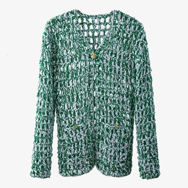 women's jackets retro casual metal buckle woven hollow contrast color knitted green cardigan spring summer 2021 women clothes 6eu0, Black;brown
women's jackets retro casual metal buckle woven hollow contrast color knitted green cardigan spring summer 2021 women clothes 6eu0, Black;brown