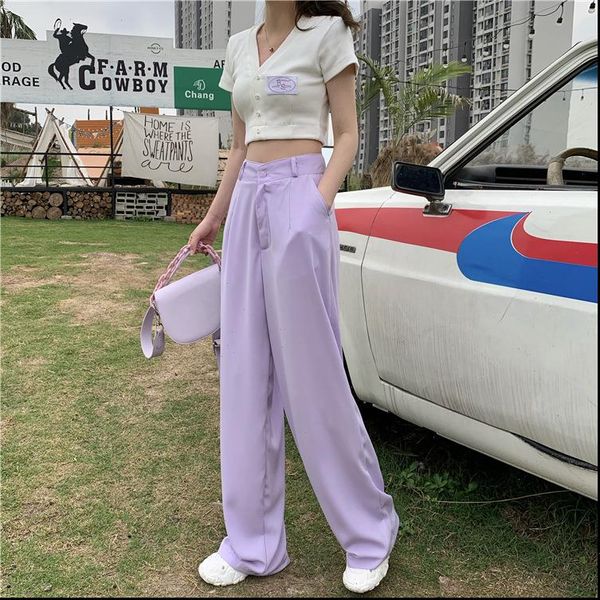 woman trousers womens capris spring autumn casual loose purple long pants fashion high waist office suit wide leg, Black;white
woman trousers womens capris spring autumn casual loose purple long pants fashion high waist office suit wide leg, Black;white