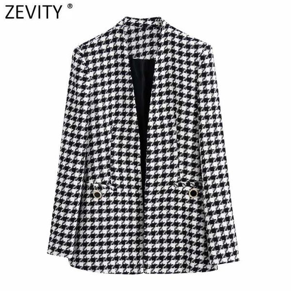 zevity women vintage houndstooth plaid print open stitching tweed woolen coat female chic outwear slim jackets ct781 211130, Black
zevity women vintage houndstooth plaid print open stitching tweed woolen coat female chic outwear slim jackets ct781 211130, Black