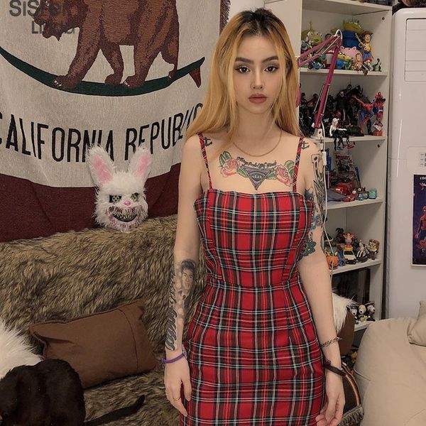 retro red plaid side zip women dresses bodycon mini wild casual party outifit fashion basic ladies sling, Black;gray
retro red plaid side zip women dresses bodycon mini wild casual party outifit fashion basic ladies sling, Black;gray