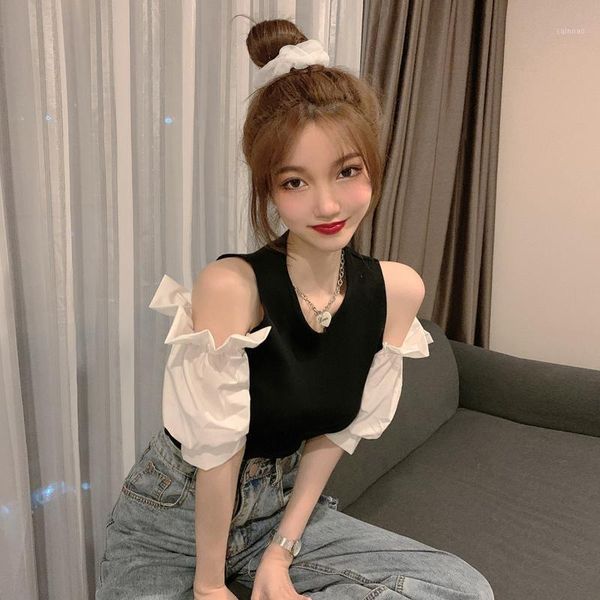 korean fashion off shlouder sweater women ruffles patchwork pullover sweaters knitted black white pull femme women's, White;black
korean fashion off shlouder sweater women ruffles patchwork pullover sweaters knitted black white pull femme women's, White;black