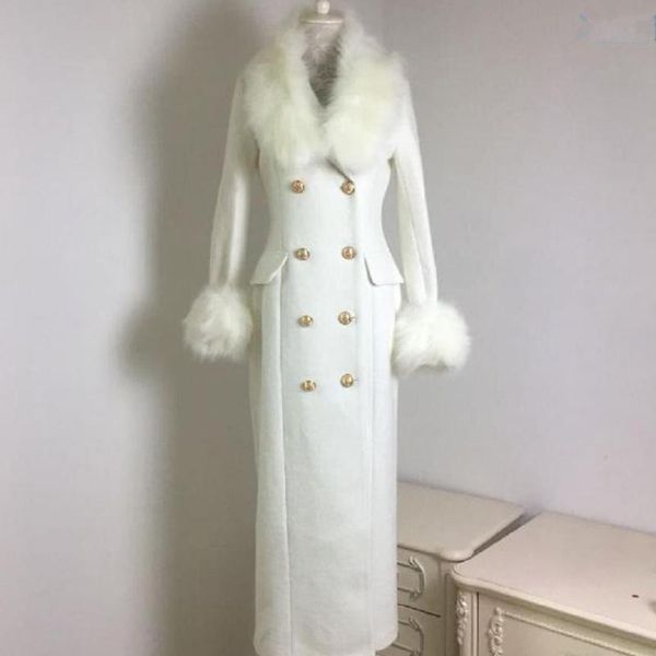women's wool & blends winter fashion women woolen coat high imitation big fur collar white cashmere female double breasted slim outwear, Black
women's wool & blends winter fashion women woolen coat high imitation big fur collar white cashmere female double breasted slim outwear, Black