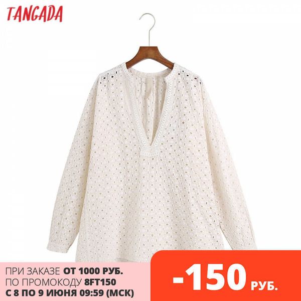 tangada women retro embroidery romantic shirt hollow out v neck chic female shirt 6z120 210609, White
tangada women retro embroidery romantic shirt hollow out v neck chic female shirt 6z120 210609, White