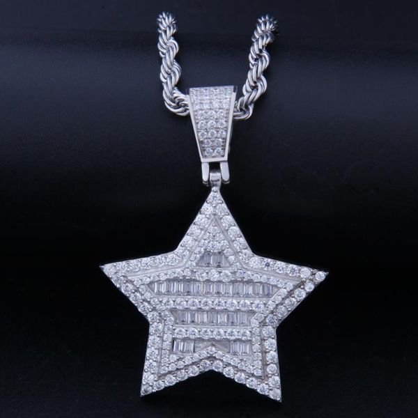 pendant necklaces men hip hop iced out bling five-pointed star pave setting zircon fashion charm necklace hiphop jewelry, Silver
pendant necklaces men hip hop iced out bling five-pointed star pave setting zircon fashion charm necklace hiphop jewelry, Silver