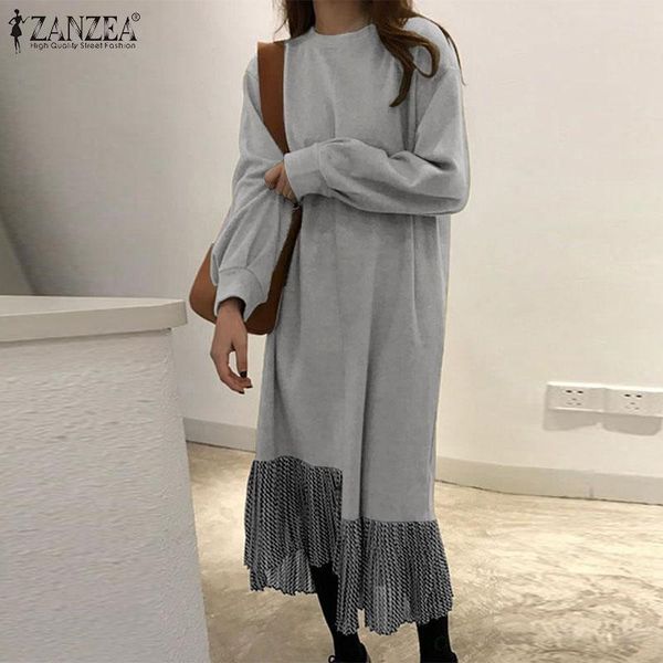 casual dresses womens autumn sweatshirt dress korean puff sleeves vestidos o neck kaftan robe zanzea fashion patchwork long 5xl, Black;gray
casual dresses womens autumn sweatshirt dress korean puff sleeves vestidos o neck kaftan robe zanzea fashion patchwork long 5xl, Black;gray