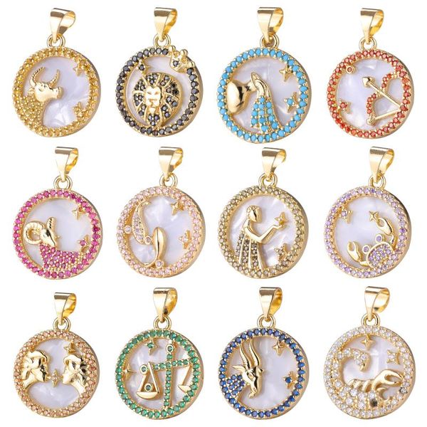 charms juya handmade imitation pearls shell gold 12 zodiac supplies for fashion constellation pendant jewelry making accessories, Bronze;silver
charms juya handmade imitation pearls shell gold 12 zodiac supplies for fashion constellation pendant jewelry making accessories, Bronze;silver