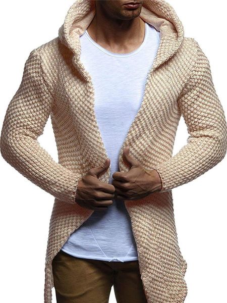 men's sweaters autumn long hoodied male winter casual coats men solid slim knitted cardigan hoodies, White;black
men's sweaters autumn long hoodied male winter casual coats men solid slim knitted cardigan hoodies, White;black