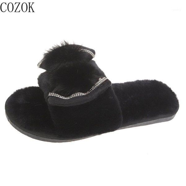 slippers women's open toe plus velvet home shoes vamp hair ball rhinestone modification simple 20211, Black
slippers women's open toe plus velvet home shoes vamp hair ball rhinestone modification simple 20211, Black