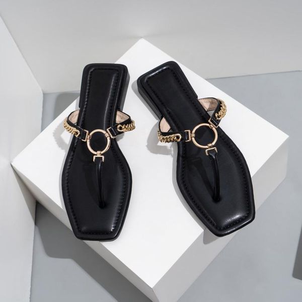 slippers female comfortable shoes plus size woman square toe women metal chain flip flops ladies summer casual sewing flat, Black
slippers female comfortable shoes plus size woman square toe women metal chain flip flops ladies summer casual sewing flat, Black