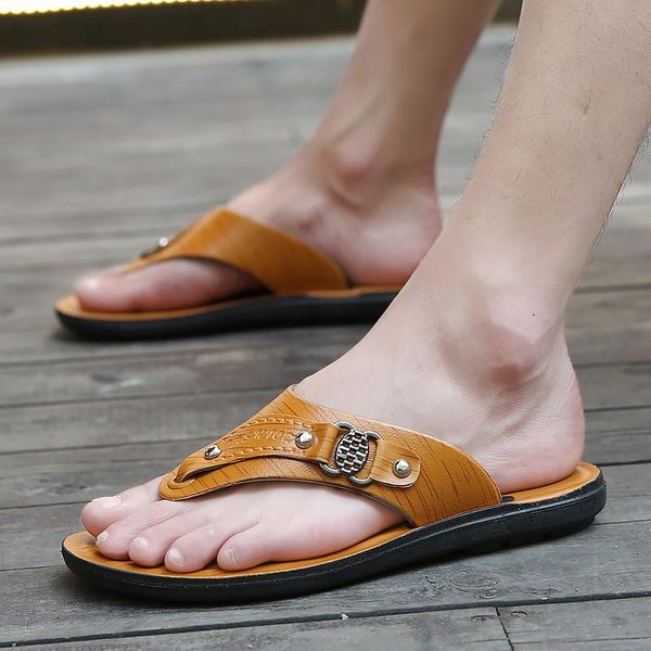 slippers men summer cool flip flop fashion trend beach non-slip walking outdoor casual flats clip toe, Black
slippers men summer cool flip flop fashion trend beach non-slip walking outdoor casual flats clip toe, Black