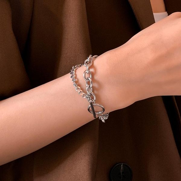 link, chain shixin simple stainless steel layered bracelet women/men trendy punk thick hand fashion jewelry 2021 gifts, Black
link, chain shixin simple stainless steel layered bracelet women/men trendy punk thick hand fashion jewelry 2021 gifts, Black