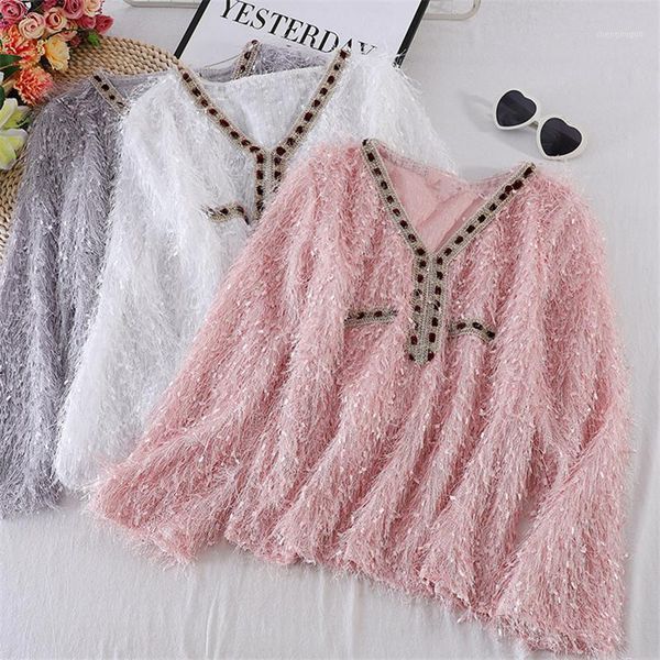spring autumn fashion women beading long sleeve blouse v-neck furry tassel shirt female bottoming blouses short ab1989 women's & s, White
spring autumn fashion women beading long sleeve blouse v-neck furry tassel shirt female bottoming blouses short ab1989 women's & s, White