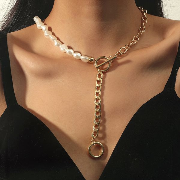 alloy necklace pearl elegant high-grade jewelry neutral chain ot buckle necklace, Silver
alloy necklace pearl elegant high-grade jewelry neutral chain ot buckle necklace, Silver