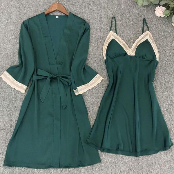 women's sleepwear satin robe set female summer kimono bathrobe lace trim bride bridesmaid dressing gown casual nightgown, Black;red
women's sleepwear satin robe set female summer kimono bathrobe lace trim bride bridesmaid dressing gown casual nightgown, Black;red