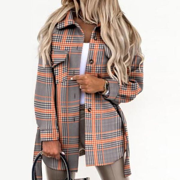 women's jackets women checked shirt coats autumn winter woolen blends warm long plaid female elegant chic retro casual oversize, Black;brown
women's jackets women checked shirt coats autumn winter woolen blends warm long plaid female elegant chic retro casual oversize, Black;brown