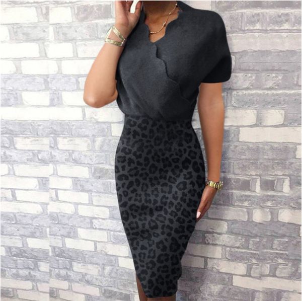 2021 elegant leopard print patchwork dress summer short sleeve knitted dress casual women v neck slim wrap party dressby air, Black;white
2021 elegant leopard print patchwork dress summer short sleeve knitted dress casual women v neck slim wrap party dressby air, Black;white