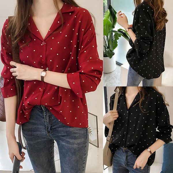 women's blouses & shirts fashion women blouse 2021 spring polka dot shirt v neck long sleeve elegant office ladies red stylish plus si, White
women's blouses & shirts fashion women blouse 2021 spring polka dot shirt v neck long sleeve elegant office ladies red stylish plus si, White