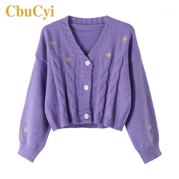women knitted cardigan cute fashion loose sweater spring autumn v-neck lantern sleeve embroidery floral harajuku female, White
women knitted cardigan cute fashion loose sweater spring autumn v-neck lantern sleeve embroidery floral harajuku female, White