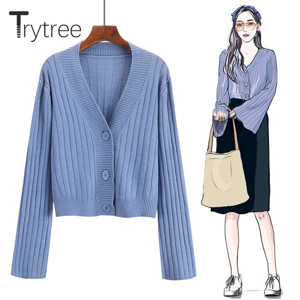 women's knits & tees trytree autumn winter women casual v-neck flare sleeve single breasted computer knitwear solid 4 colors sweater ca, White
women's knits & tees trytree autumn winter women casual v-neck flare sleeve single breasted computer knitwear solid 4 colors sweater ca, White