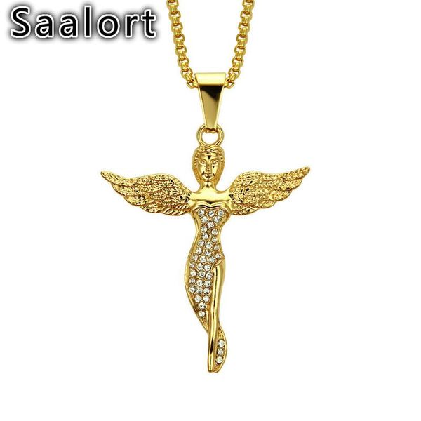 angel pendant chain with crystal zircon inlaid exquisite hip-hop accessory necklace birthday gift for men and women necklaces, Silver
angel pendant chain with crystal zircon inlaid exquisite hip-hop accessory necklace birthday gift for men and women necklaces, Silver