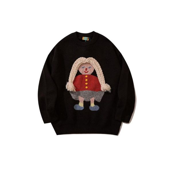men's sweaters autumn cartoon sweater men vintage streetwear knitted japanese harajuku casual women knitwear warm stylish pullovers, White;black
men's sweaters autumn cartoon sweater men vintage streetwear knitted japanese harajuku casual women knitwear warm stylish pullovers, White;black