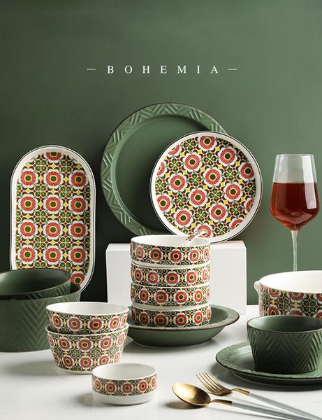 dishes & plates bohemia creative dinnerware plate bowl set household binaural stockpot rice soup large fish microwave use
dishes & plates bohemia creative dinnerware plate bowl set household binaural stockpot rice soup large fish microwave use
