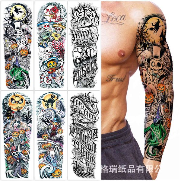 tattoo paste halloween full arm sticker temporary horror skull flower 
tattoo paste halloween full arm sticker temporary horror skull flower