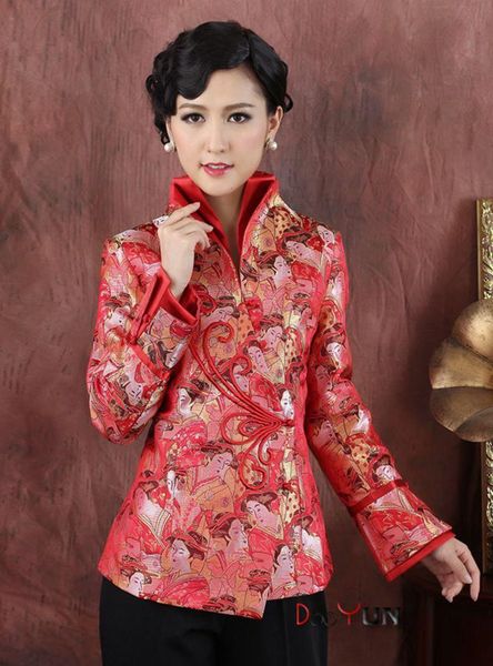 women's jackets red coat lapel long sleeve buttoned tang dress mother's wear wedding banquet festive mother elegant chinese jacket, Black;brown 
women's jackets red coat lapel long sleeve buttoned tang dress mother's wear wedding banquet festive mother elegant chinese jacket, Black;brown