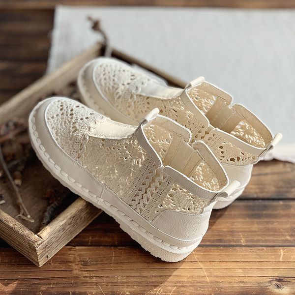 sandals literary summer lace toe cap women's single shoes sen line wild retro handmade casual flat sandals, Black
sandals literary summer lace toe cap women's single shoes sen line wild retro handmade casual flat sandals, Black