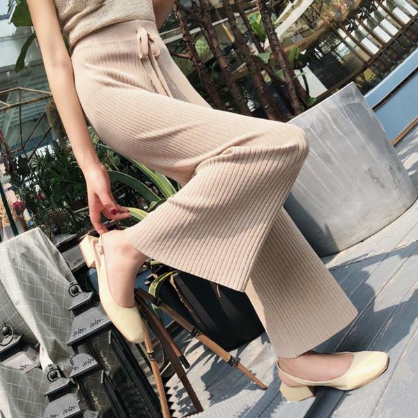 high waist sagging knitted wide leg pants women's loose versatile casual capris trend &, Black;white
high waist sagging knitted wide leg pants women's loose versatile casual capris trend &, Black;white