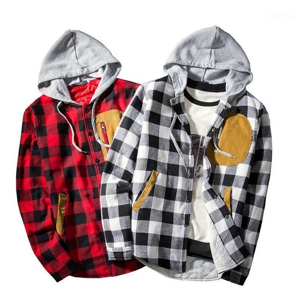 men's jackets qicius brand hooded jacket autumn 2021 casual classic large plaid men clothes fashion trendy streetwear male hoodies, Black;brown
men's jackets qicius brand hooded jacket autumn 2021 casual classic large plaid men clothes fashion trendy streetwear male hoodies, Black;brown