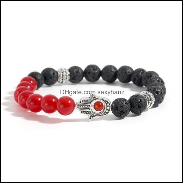 bracelets jewelry volcanic stone fatima palm evil eye seven chakra elastic rope yoga meditation men women charm fashion lucky bracelet beade, Black
bracelets jewelry volcanic stone fatima palm evil eye seven chakra elastic rope yoga meditation men women charm fashion lucky bracelet beade, Black