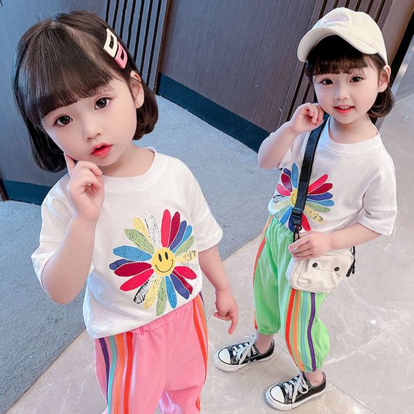 girls' summer suit children's fashion net red leisure girls' sports two piece set 3, White
girls' summer suit children's fashion net red leisure girls' sports two piece set 3, White