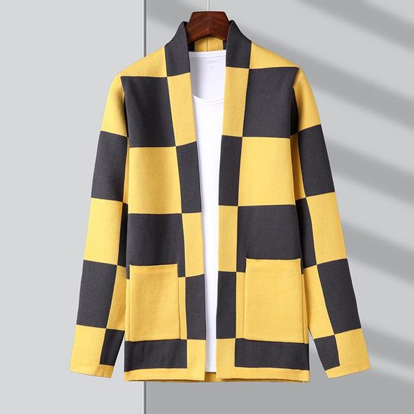 men's sweaters winter autum brand fashion plaid knit japanese streetwear trendy cardigan men sweater casual coats jacket clothing, White;black
men's sweaters winter autum brand fashion plaid knit japanese streetwear trendy cardigan men sweater casual coats jacket clothing, White;black