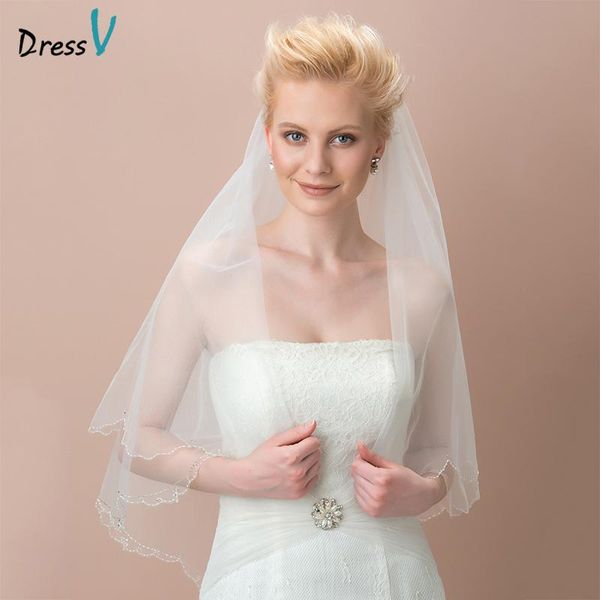 bridal veils dressv wedding veil ivory bead edge mesh two layer beaded fingertip accessories, Black
bridal veils dressv wedding veil ivory bead edge mesh two layer beaded fingertip accessories, Black