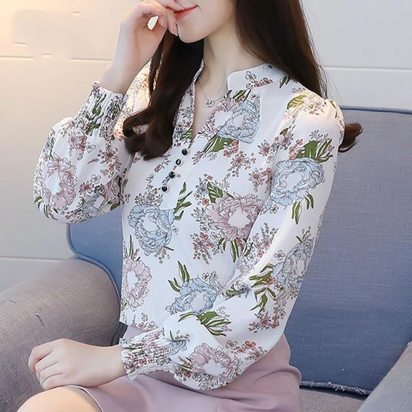 women's blouses & shirts spring long sleeved fashion slim casual print plus size elegant ol style women chiffon clothing, White
women's blouses & shirts spring long sleeved fashion slim casual print plus size elegant ol style women chiffon clothing, White