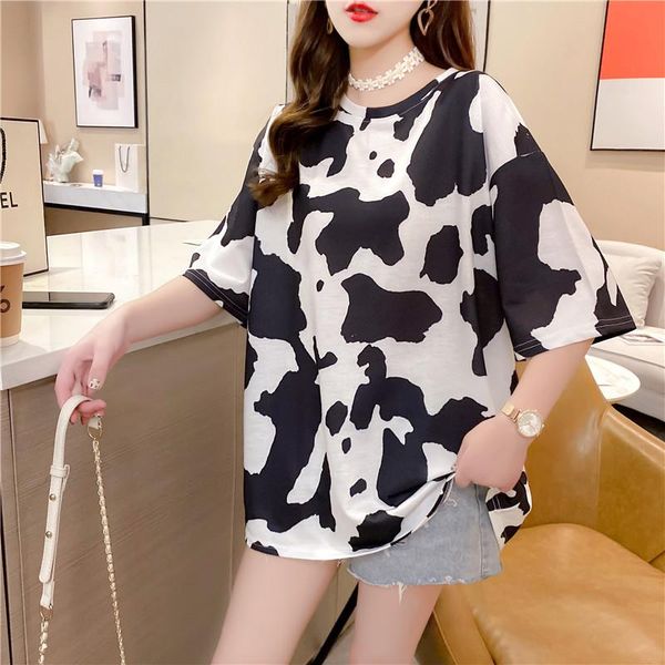 women's t-shirt women short sleeve o-neck cow grain t shirt casual loose plus size female tee print tshirt ins clothes, White
women's t-shirt women short sleeve o-neck cow grain t shirt casual loose plus size female tee print tshirt ins clothes, White