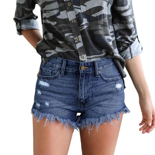 women's jeans women stylish summer pockets ripped side slit tassel shorts minipants pants, Blue 
women's jeans women stylish summer pockets ripped side slit tassel shorts minipants pants, Blue