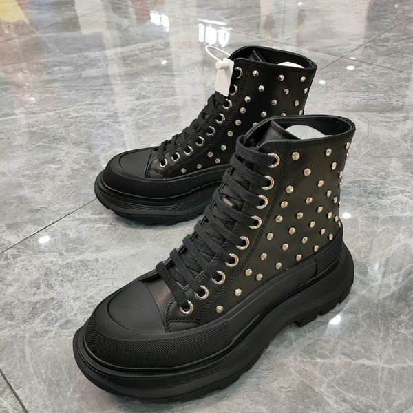 classic all-match leather boots black shiny leather rivet decorated motorcycle shoes
classic all-match leather boots black shiny leather rivet decorated motorcycle shoes